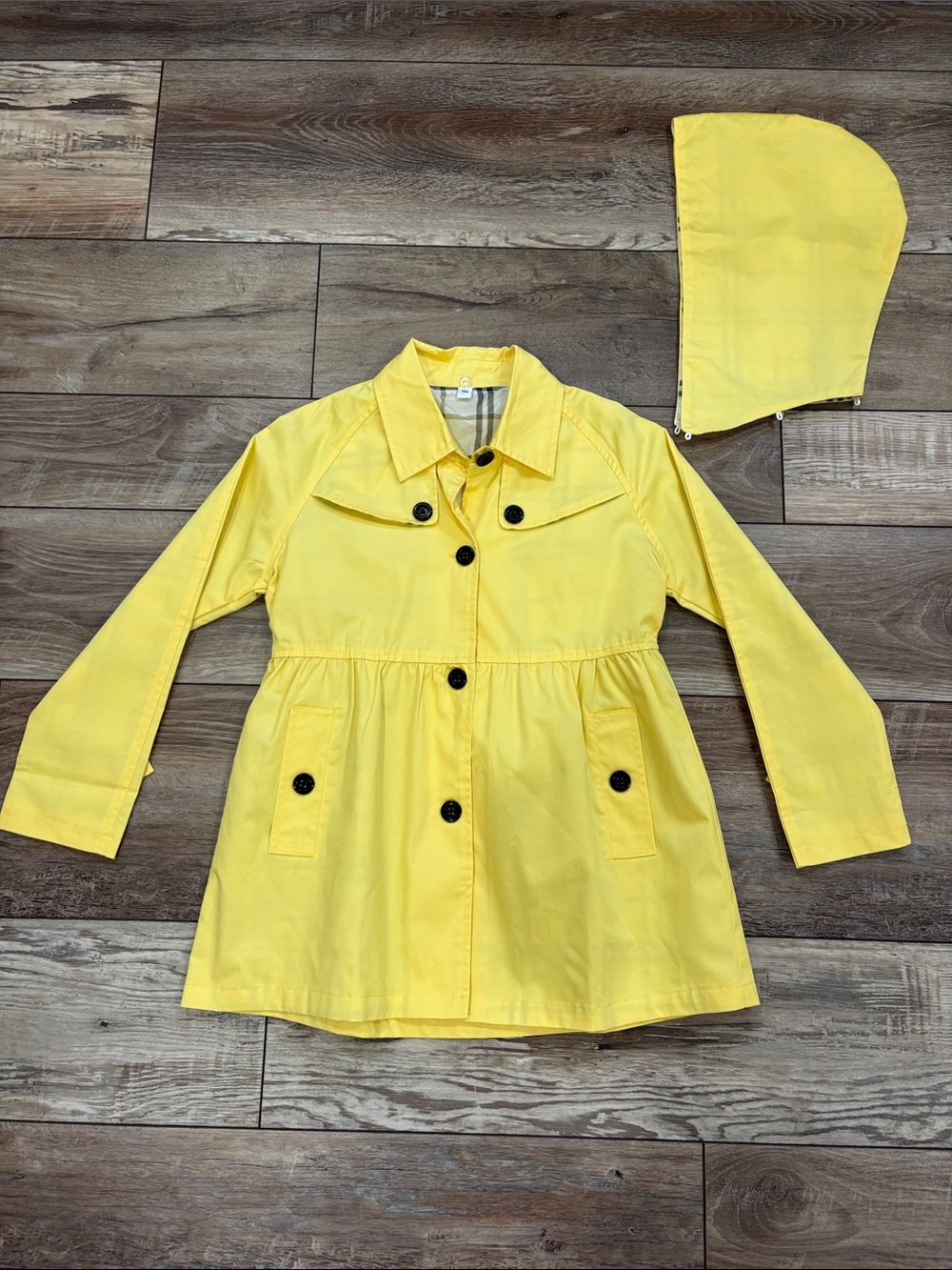 NWOT Girls Trench Coat Rain Coat Dress Yellow Size 12 XL